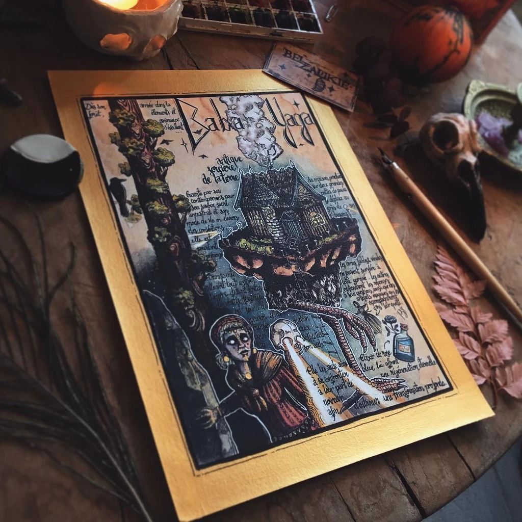 Belzaukié peinture 'médiéval fantastique'|babayaga Belzaukié peinture 'médiéval fantastique'|babayaga