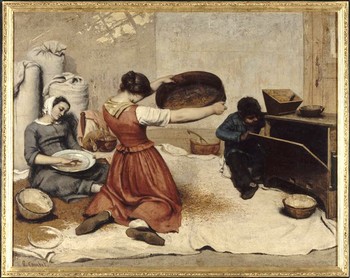 Gustave Courbet (1819-1877) Les Cribleuses de blé, 1854. Huile sur toile. H. : 1,31 ; l. : 1,67 m . Nantes, musée des Beaux-Arts © RMN / Gérard Blot