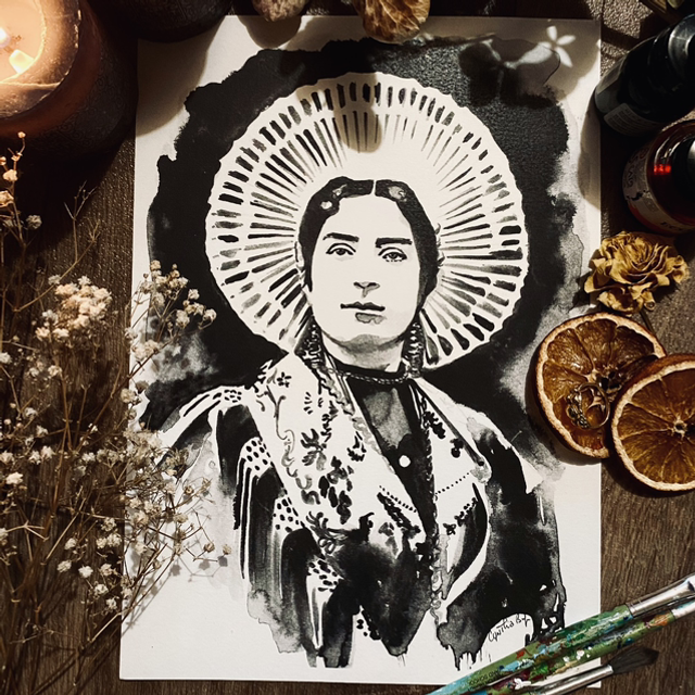 Boulonnaise portrait à l’encre | Portraitiste - Cynthia.b