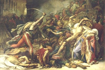 Anne-Louis Girodet
Révolte du Caire, 21 octobre 1798, 1810
Huile sur toile, 33 x 507 cm. Versailles, musése national du château. MV 1497